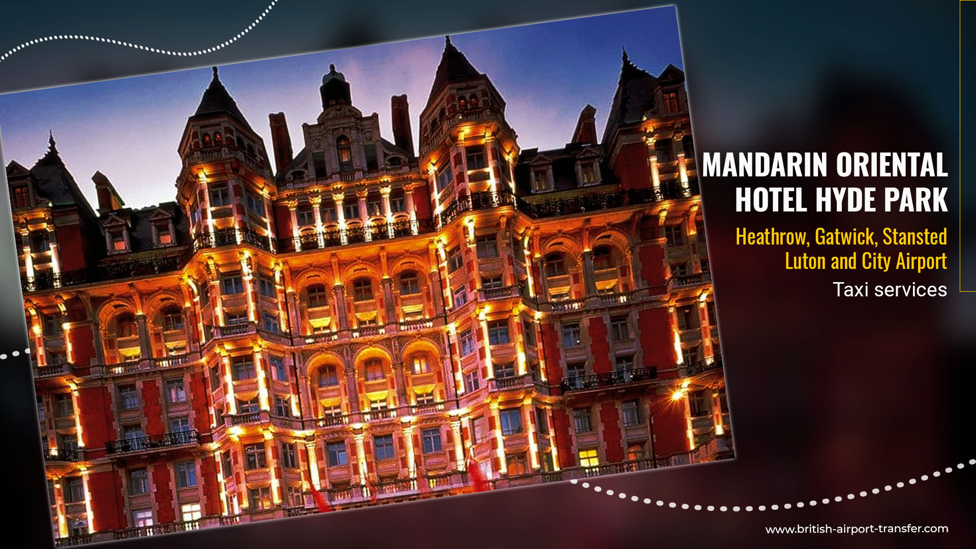 Taxi Service – Mandarin Oriental Hotel Hyde Park, London / SW1X 7LA